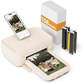 HPRT Photo Printer 4&times;6&rdquo;,Wi-Fi for Phone, Thermal Dye-Sublimation,Beige | 15S AR Full-Color Instant Phone Photo Printer for iPhone, Androi, Impresora De Fotos for Home Use,108 Sheets &amp; 2 Ribbons