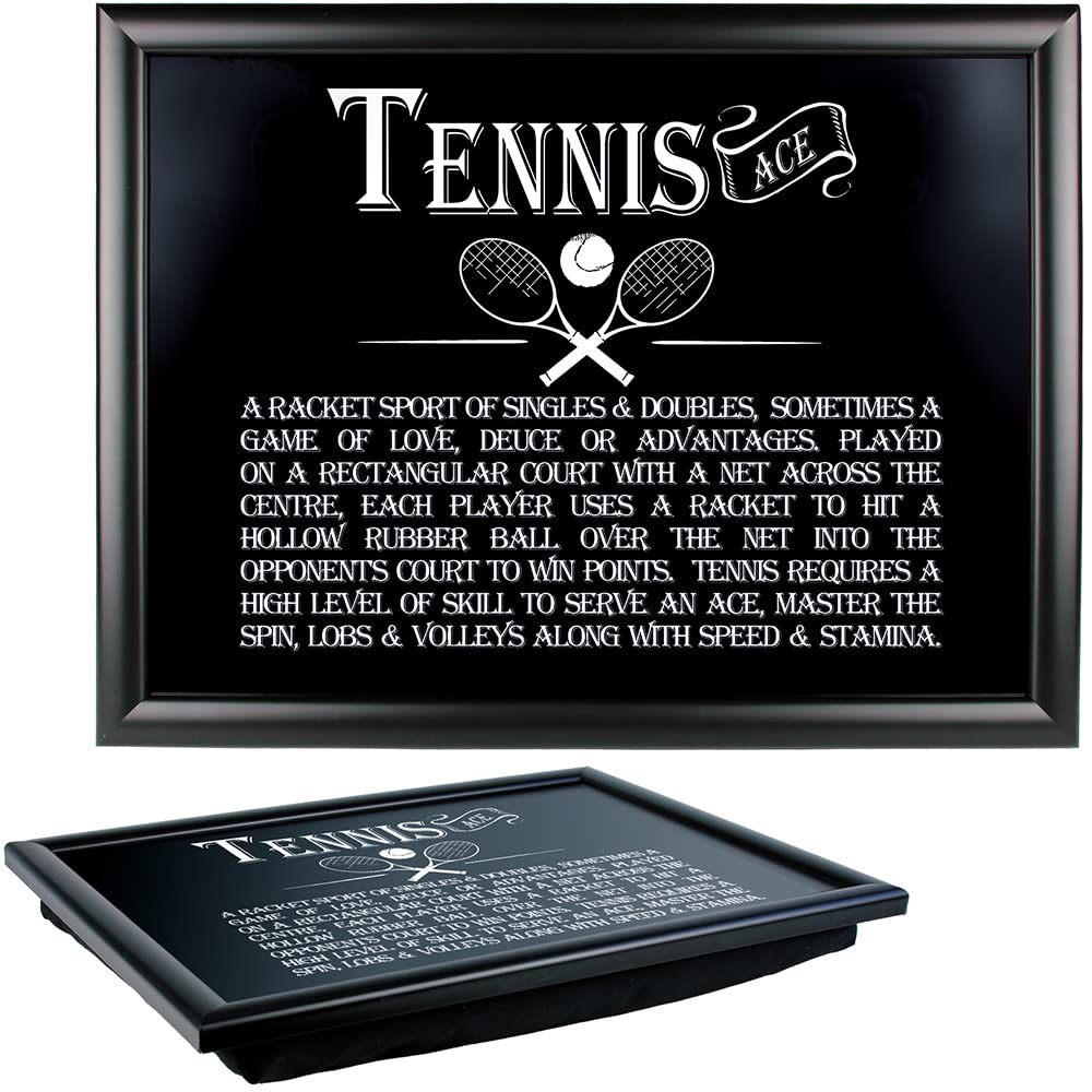 Ultimate Gift for Man 8880 Tennis Lap Tray, Black, 43 x 32 x 5cm