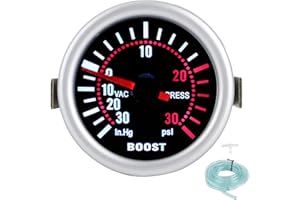 Turbo Pressure Gauge, 2" 52mm 12V Turbo Boost Gauge ‑30~30PSI Pointer Auto Car Turbo Pressure Meter