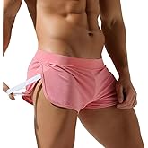 Men's Boxer Jock Strap Underwear, Mesh Split Side Gym Running Active Shorts Pajama Bottoms