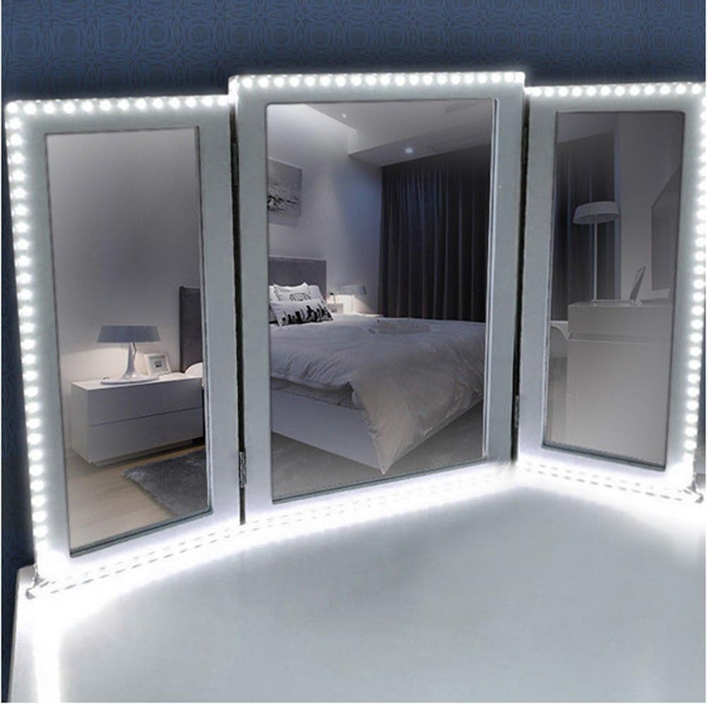 Amazon Com Thosdt Led Vanity Mirror Lights Kit 13ft 4m 240 Leds Make Up Vanity Light Strip For Vanity Makeup Table Set Diy Hollywood Style Mirror With Dimmer And Power Supply Big Mirror Not Included Home