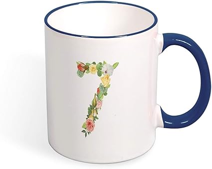 Amazon Co Jp Magcup 陶器 可愛い フラワー 花柄 彼女 お母さん 母の日 プレゼント 耐熱 カラー マグカップ カップ コーヒーカップ Mouth Navy 1 ホーム キッチン