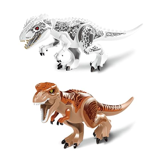 Spieland 2St. Spielzeug Dinosaurier Figuren 3D Puzzle Jurassic World Bausteine für Kinder