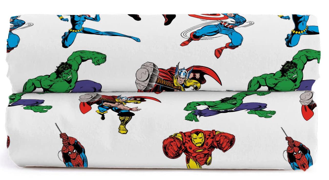 Jay Franco Marvel Comics Avengers Comic Cool 100% Double Fitted Sheets - 2 Pack