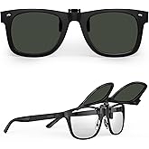 Goiteia Polarized Clip on Sunglasses over Prescription Glasses Women Men-Retro Framed Design for Concealing Glasses