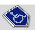Handicapped Decal Car Chrome Emblem Shield Shape Sticker Badge Sign Crest Bike Auto