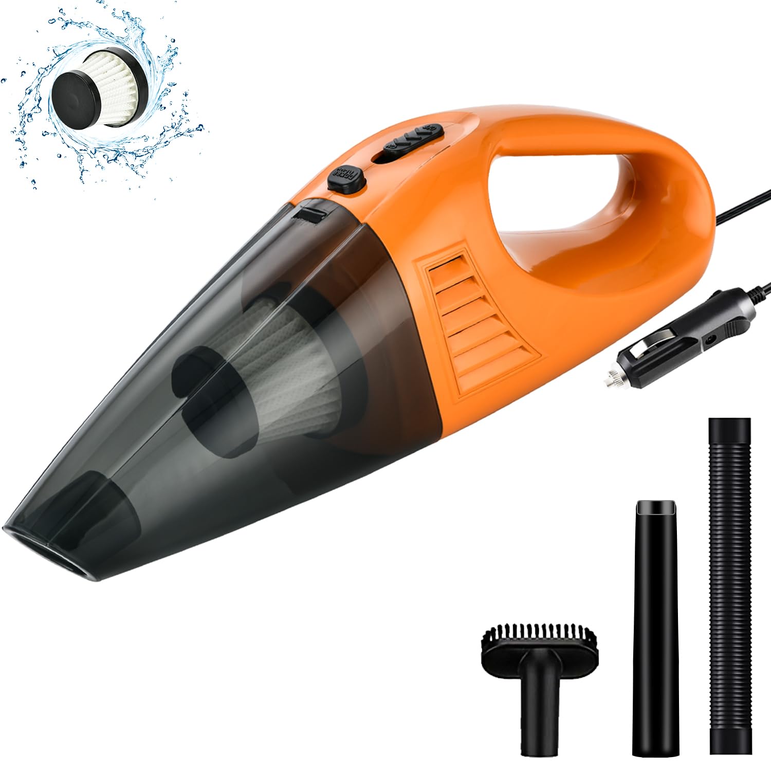 Photo 1 of Vanleonet Handheld Car Vacuum Cleaner,Portable Handheld Car Vacuum Cleaner Lightweight W/ 16ft Cord,DC 12V High Power Small Hand held Vacuum Cleaner with Multi Accessories, Dust Busters for Car Home