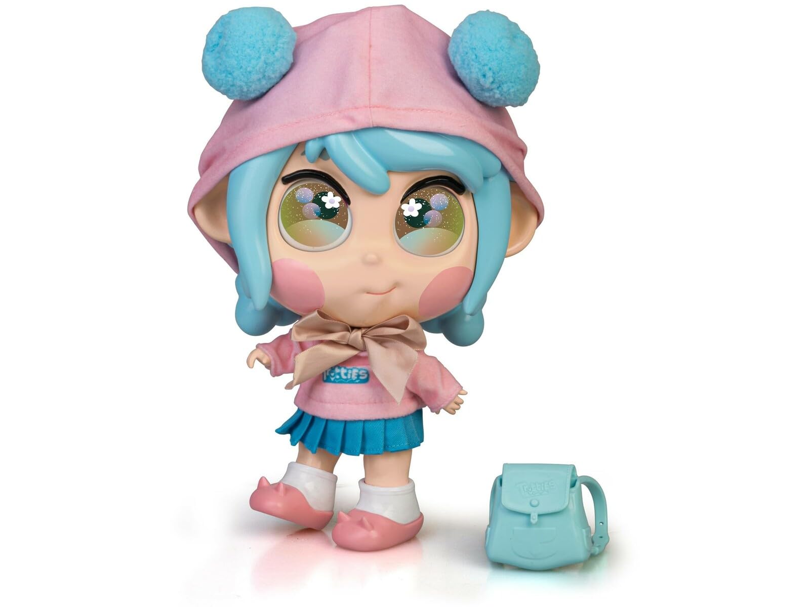 Trotties Emoti Eyes Mia, Multicoloured, Travel Dolls from the Animated Cartoon Series, with Accessories, Gift for Girls and Boys Age 3 and Above