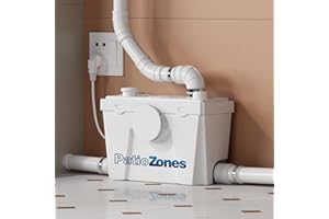 PATIO ZONE Macerator Pump for Upflush System, Grinder Pump with 4 Water Inlets for Basement Toilet, Washer, Sink, Shower, Bathtub Waste Water Disposal, Pure Copper Motor, 24ft Vertical/ 240ft Horizontal