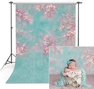 COMOPHOTO Newborn Backdrops for Photography 5x7ft Seamless Polyester Flower Photo Booth Backdrop for Pictures