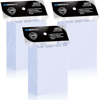 Mlikero 300 Pcs Clear Card Sleeves 66x91mm Standard Size Protectors MTG Football