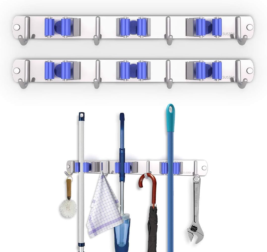 Mop Broom Holder Wall Mount,mop Holder Wall MountStainless Steel Heavy