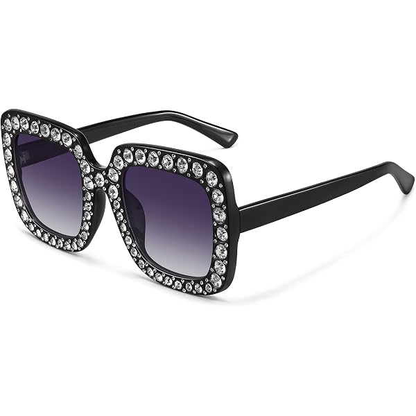 Amazon.com: IKANOO Oversized Crystal Sunglasses for Women  display picture 3