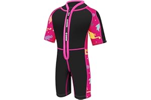 Chriffer Kids Wetsuit Shorty Wet Suit for Girls Boys Front Zip 2mm Neoprene Thermal Short Sleeves for Toddler/Kid/Youth/Teens Keep Warm for Diving Surfing Swimming Water Sports