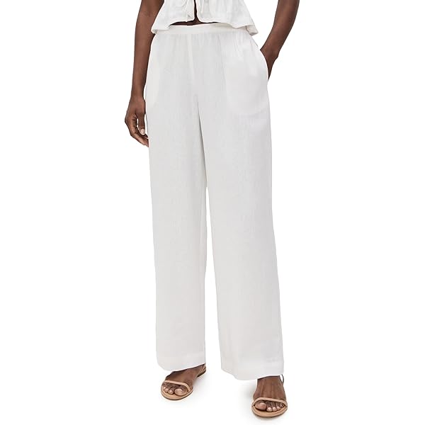 Splendid Women's Raegan Stripe Pants, White/Seaport, XL at Amazon