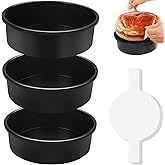 BakerChef 6 Inch Cake Pan Set of 3, Nonstick Round Cake Pans with 110 PCS Parchment Paper, Carbon Steel Smash Cake Baking Pans Tins, Dishwasher Safe
