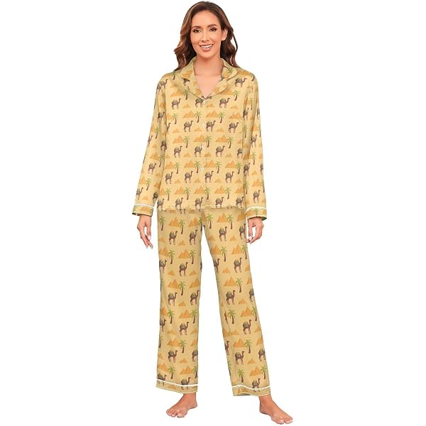 YYZZH Women's Shih Tzu Dog Print Pajama Set – Long Sleeve Satin Lounge Sleepwear, S-XXL - View #6