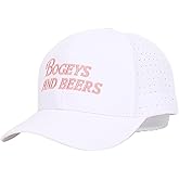 Bogeys and Beers Performance Golf Hat - Funny Golf Hat, Polyester/Spandex Blend, Adjustable Rope Snapback Cap - Breathable