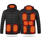 Earneo Heated Hoodie for Men Women Heated Jacket with 3 Heating Levels Multiple Heating Zones Lightweight Zip Coat Outdoor