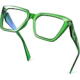 JFXQDR Women's Blue Light Blocking Glasses with TR90 Cat Eye Frame Anti Computer Glare & UV RF6219 (Basil Green)