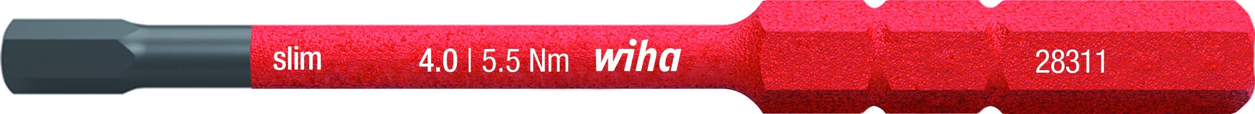 Wiha 2831-18 SW 4.0x75 Slim-Vario VDE Wechselbit, True Red, (37225)