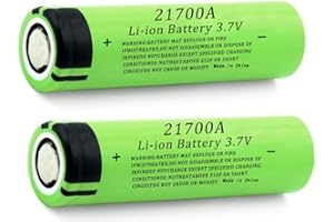 Yuntunele 21700 Rechargeable Battery, 3.7V Flat Top 2 Pack High Capacity 21700 Batteries Rechargeable for Flashlight