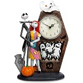 The Hamilton Collection Tim Burton's The Nightmare Before Christmas Love Never Dies Jack Sally Zero Clock Handcrafted &amp; Sculpted Halloween Decoration 7.5-inches