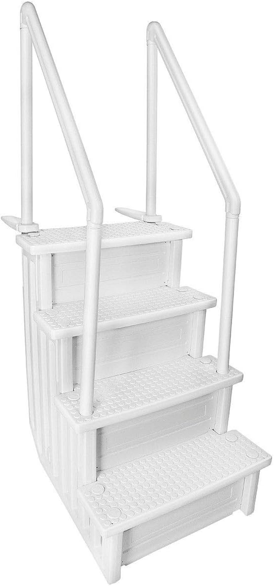 32 Inch Safety Step Above Ground Swimming Pool Ladder /W Handle Slip Prevent : Garden & Outdoor