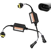 Dogary 2 PCS LED Car Light Decoder, H11/H8/H9 Warning Error Decoder Canceller, Plug-and-play Anti-flicker Harness Adapter for Radio/Audio LED Filter, Universal Bulb Retrofit Error Eliminator (Black)