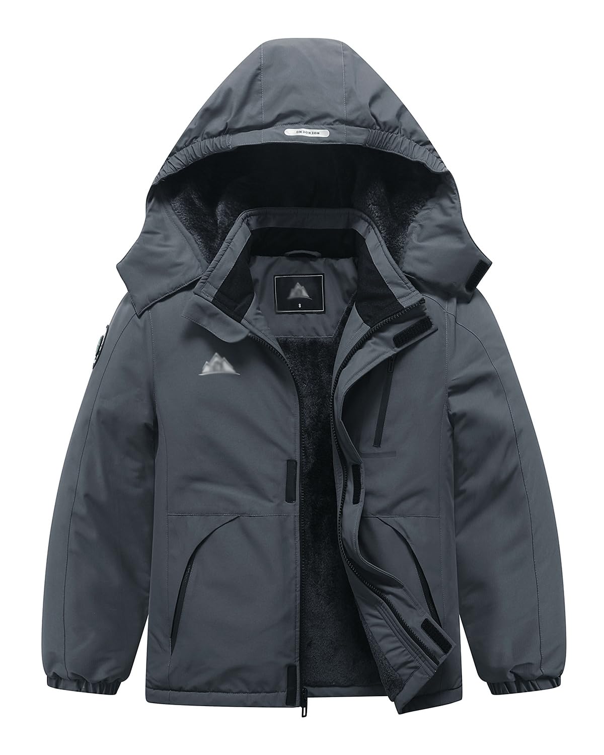 IDTALHZY Kid's Ski Jacket Waterproof Winter Coat Boy's and Girl's Fleece Snowboarding Jackets with Detachable Hood Image