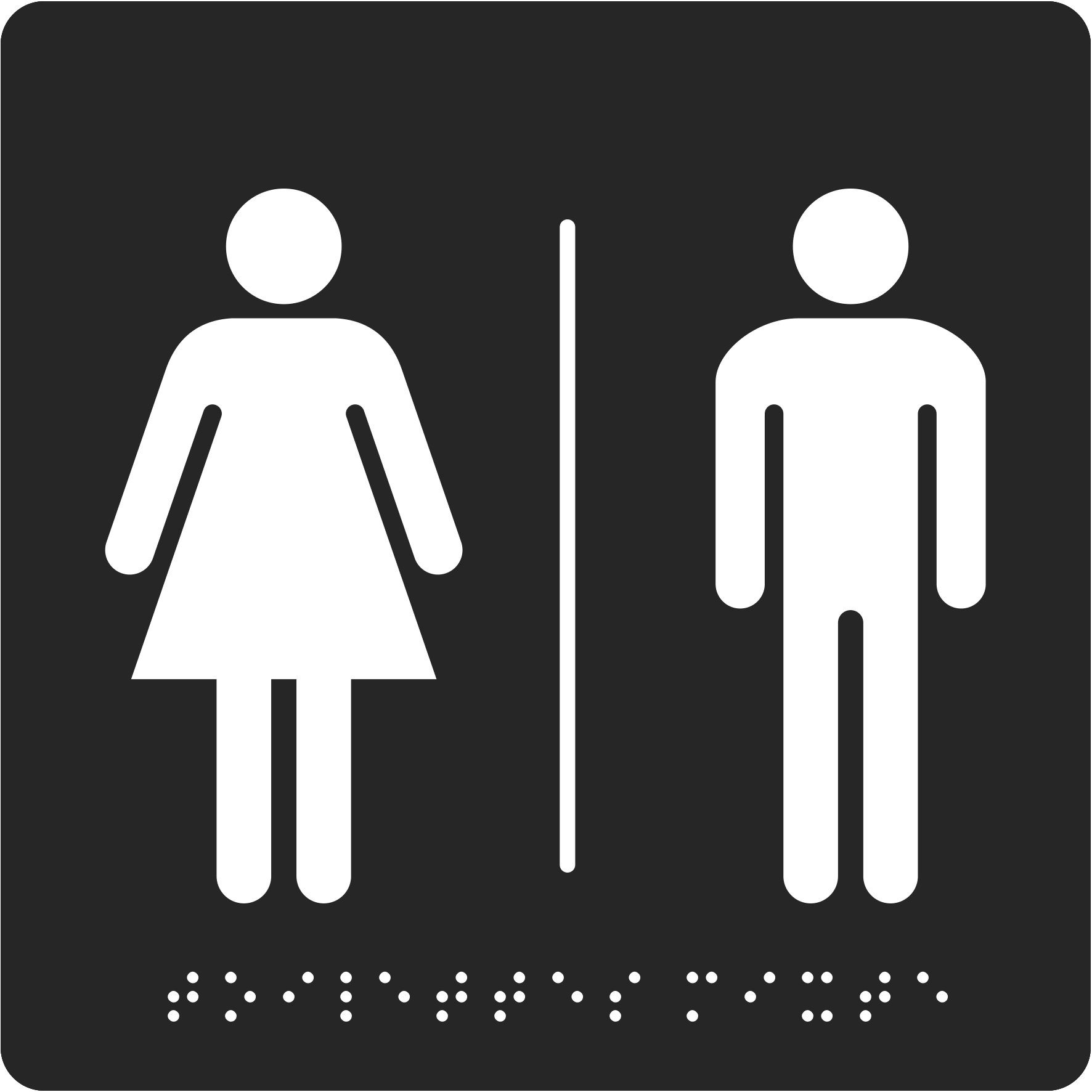 Pavo Braille Men's and Ladies Toilet Door Sign