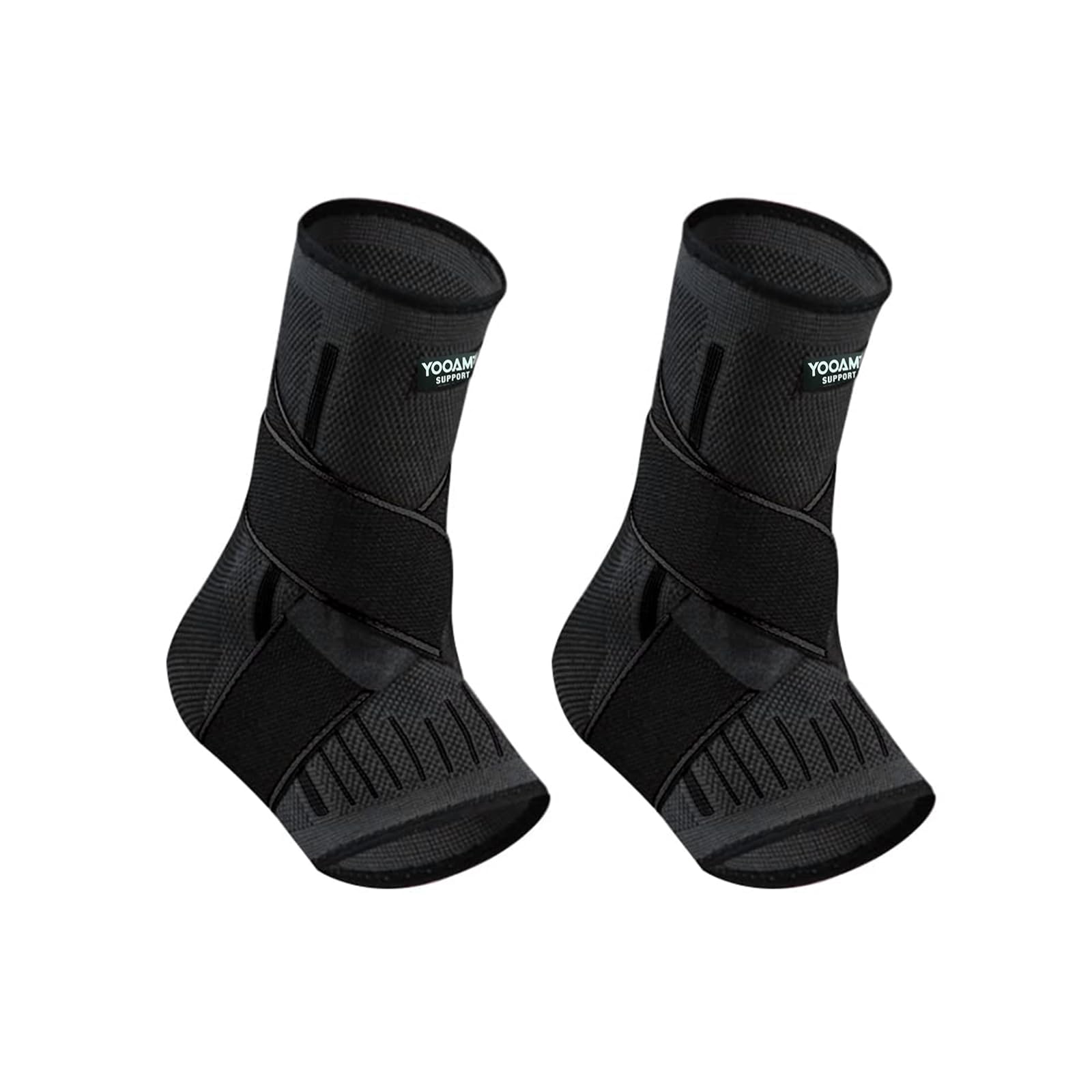 LQSCJS 2 Pack Ankle Brace for Weak Ankles, Adjustable Compression Ankle Support for Men Women Achilles Tendon Support, Stabilize Ligaments, Plantar Fasciiti, Eases Pain Sprained Ankle Pain, Black