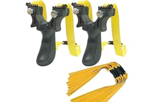 SXOWIHZ Slingshot 2 pcs High Velocity Catapult with 6 Pcs Flat Bands Powerful Professional Sling Shot with Aiming Points for Adult Shooting Fishing Hunting Competition