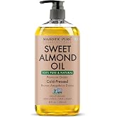 Majestic Pure Sweet Almond Oil 100% Pure &amp; Natural Hair Tonic- 8 Fl Oz | Moisturizing Hair Tonic for Hair, body &amp; hair, softens skin, conditions strands &amp; blends with essential oils.