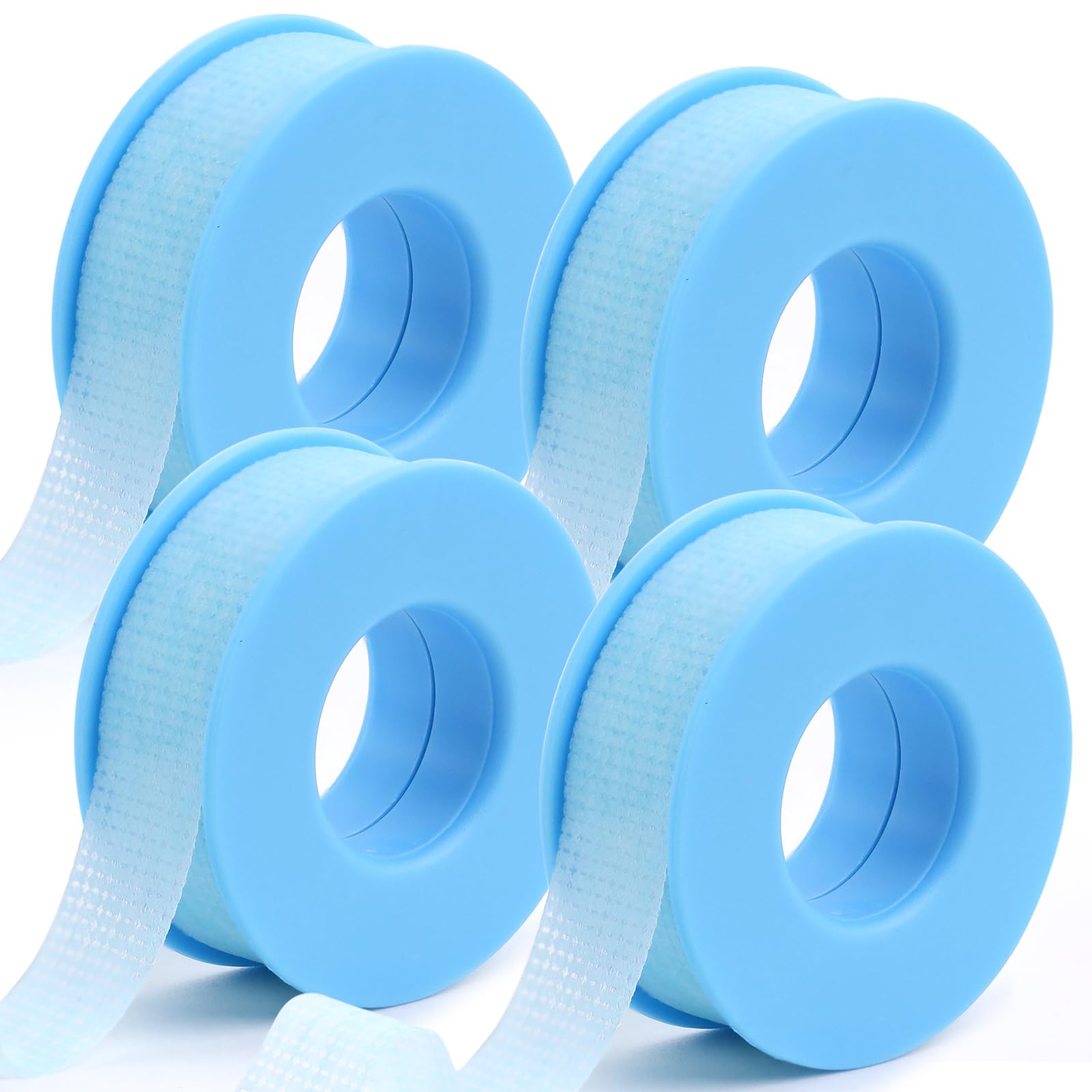 Obeyalash 4 Rolls Eyelash Tape Blue Lash Tape for Eyelash Extension Breathable Waterproof Gel Tape for False Eyelash Patch Makeup Tool 0.49inch x 15.7 Yards