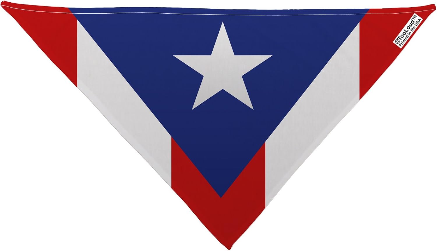 Amazon Com Tooloud Puerto Rico Flag Aop Printed White Dog Bandana
