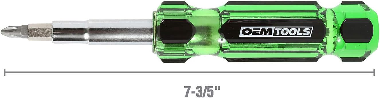OEM TOOLS 22588 13-in-1 Multi-Bit Screwdriver, Nut Driver and Schrader Valve Tool, Multi Tool Screwdriver Kit, HVAC tools, Electrician Tools - - 