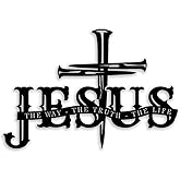 Cross "Jesus The Way The Truth The Life" Metal Wall Decor - Christian Motivational Inspirational Room Decor Wall Art Home Decor for Living Room, Bedroom, Dining Room, Bathroom, Office, Churche (Black)