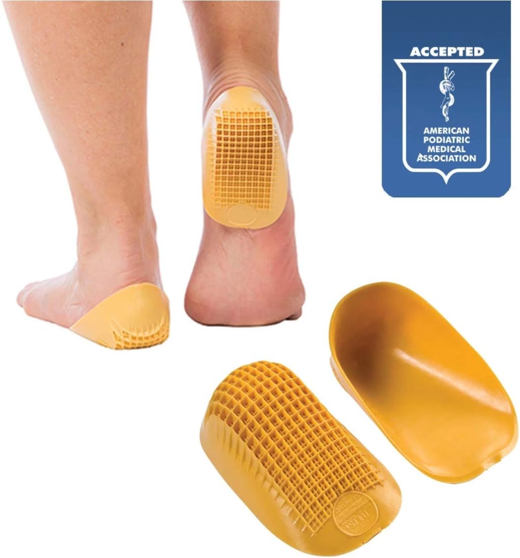 Tuli's Classic Heel Cups, Shock Absorption and Cushion Inserts for Plantar Fasciitis and Heel Pain Relief, Yellow, Regular: Health & Personal Care