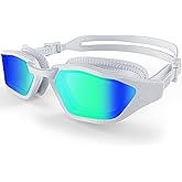 OLANRUN Swim Goggles, Unisex Adult Swimming Goggles for Men Women Youth - Anti Fog, Anti UV, No Leakage, HD Wider View