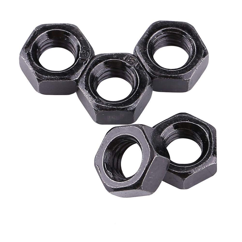 100Pcs/Set M2-M5 Metric Thread Hex Hexagonal Nuts Black Zinc Plated Carbon Steel Hex Nuts Kits for Machine Fastener(M2.5)