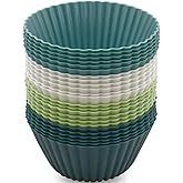24 Pack Silicone Baking Cups Reusable Muffin Liners Non-Stick Cup Cake Molds Set Cupcake Silicone Liner Standard Size Silicon