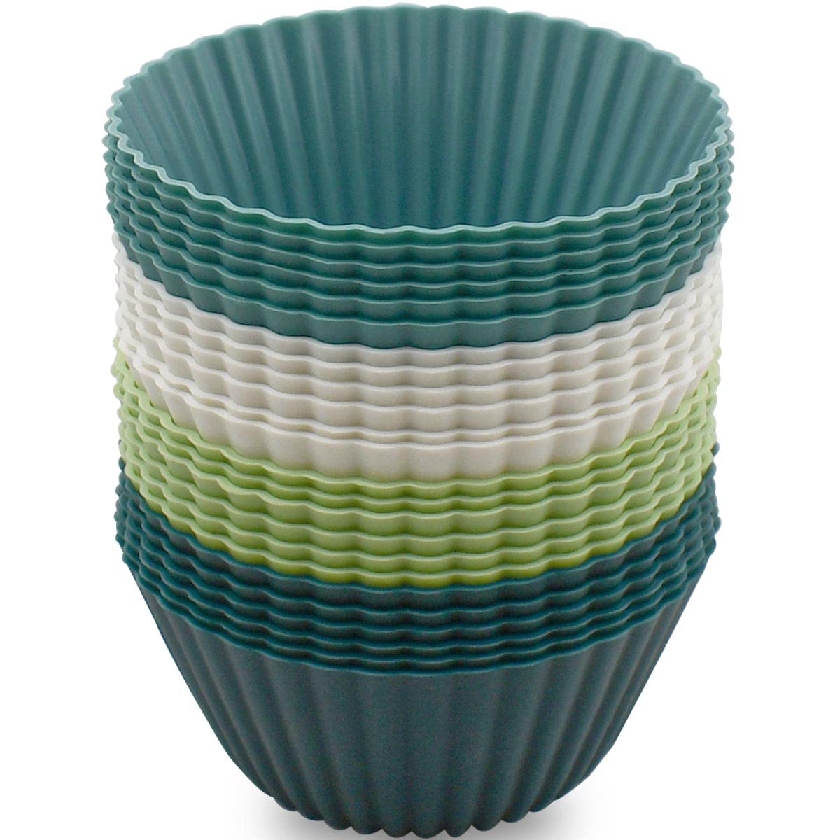 Photo 1 of 24 Pack Silicone Baking Cups Reusable Muffin Liners Non-Stick Cup Cake Molds Set Cupcake Silicone Liner Standard Size Silicone Cupcake Holder Silicon Cups for Baking Bpa Free (4 Colors)