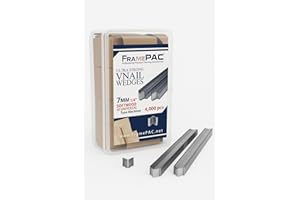 FramePac V Nails for Picture Frames Softwood Universal (UNI) 7mm (1/4 Inch) [4000 V-Nail Pack, Stacked] - (for use in Automatic V Nailer for Picture Framing, Automatic V Nailer for Picture Frames)