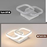 EIDISUNY Modern Ceiling Light 22W Warm White 3000K Square White Fixture view 9