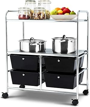Amazon Com Giantex Rolling Storage Cart W 4 Drawers 2 Shelves