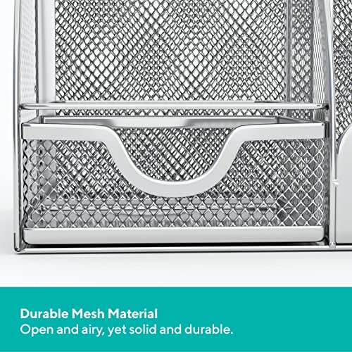 Mindspace Office Desk Organizer with 6 Compartments + Drawer + Pen