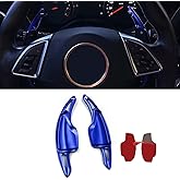 MICROCK Steering Wheel Paddle Shifter Extensions for Chevrolet Camaro 2016-2024, for Chevy C7 Corvette 2014-2019, Aluminum Blue