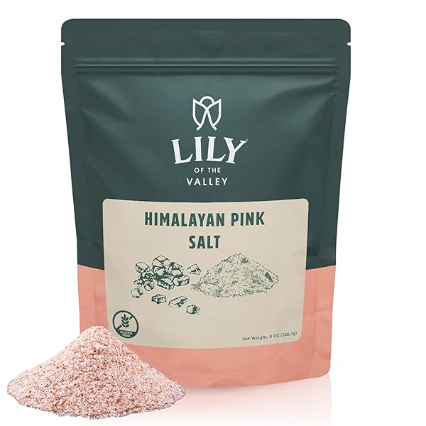 LILY OF THE VALLEY PINK HIMALAYAN SALT – FINE GRAIN – IDEAL FOR COOKING, BAKING AND GRILLING – FOOD GRADE WITH 84 TRACE MINERALS – VEGAN & GLUTEN-FREE – (8OZ, 226G)