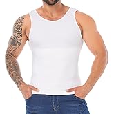 Gleefeat Mens Shapewear Slimming Body Shaper Compression Shirt Tummy Control Undershirt Abdomen Gynecomastia Tank Top Vest